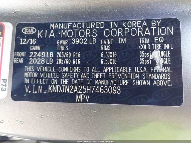 KIA gdi 2017 KNDJN2A25H7463093 Image 9