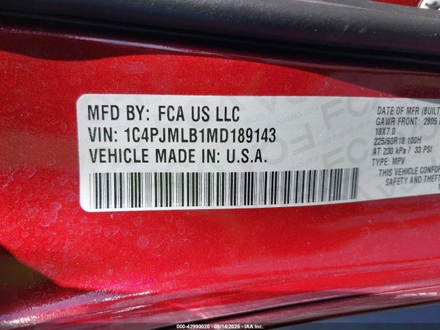 Jeep Cherokee 2021 1C4PJMLB1MD189143 Image 9