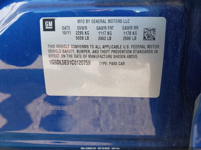 2012 CADILLAC CTS 1G6DL5E31C0120759 Photo 8