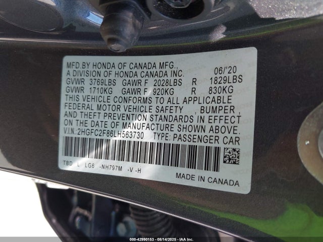 2HGFC2F86LH563730 Honda k20c2