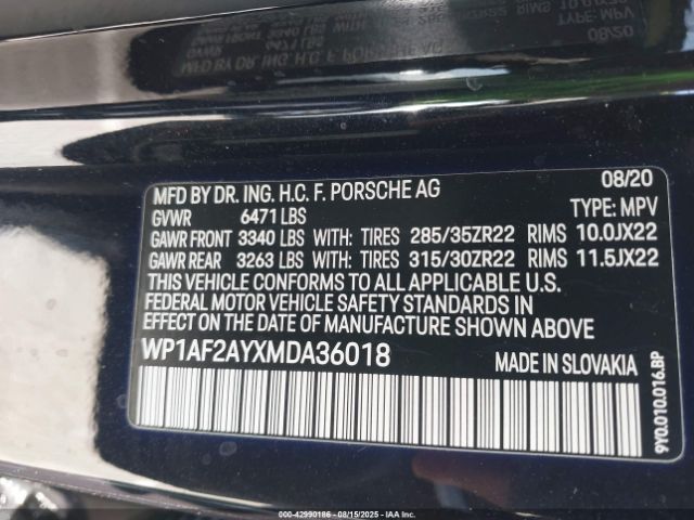 2021 PORSCHE CAYENNE WP1AF2AYXMDA36018 Photo 8