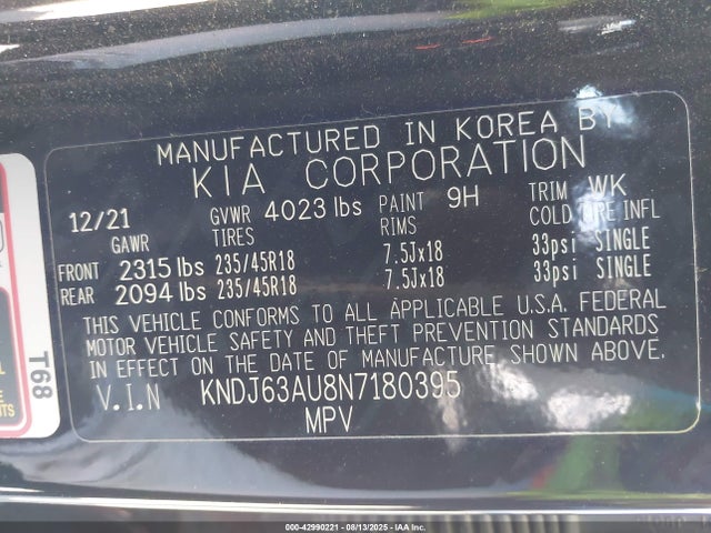 KNDJ63AU8N7180395 KIA mpi nu