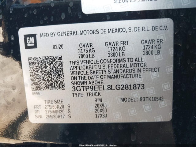 3GTP9EEL8LG281873 GMC l87 - di dfm, alum, gen 5