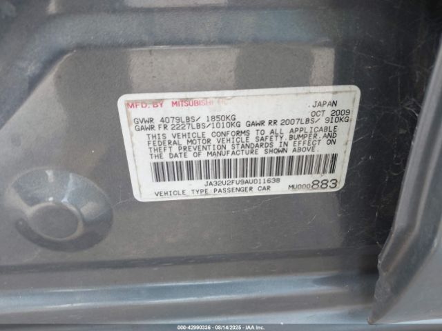 2010 MITSUBISHI LANCER JA32U2FU9AU011638 Photo 8