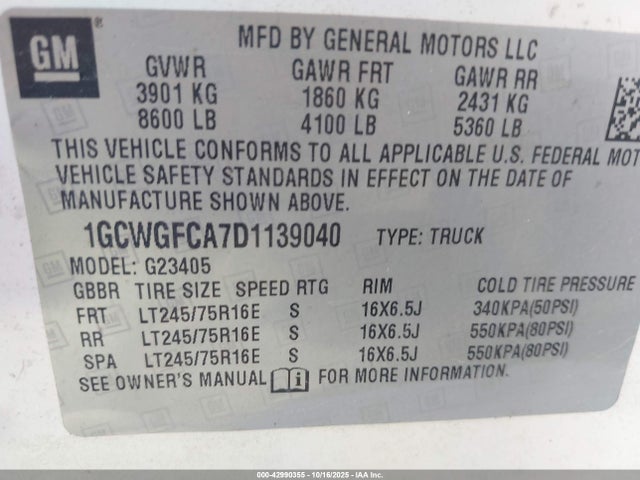 2013 CHEVROLET EXPRESS 2500 1GCWGFCA7D1139040 Photo 8