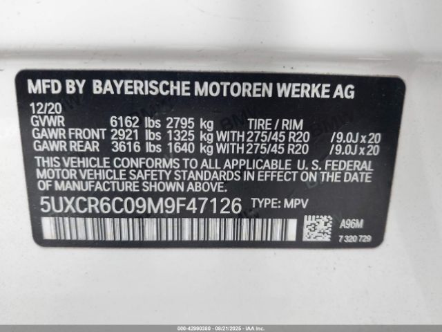 2021 BMW X5 5UXCR6C09M9F47126 Photo 8