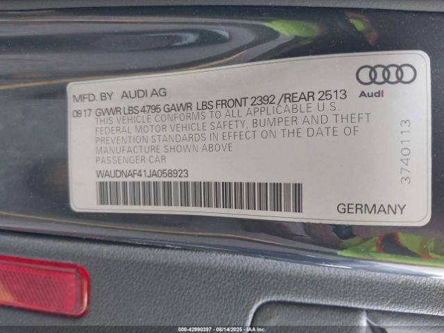 2018 AUDI A4 WAUDNAF41JA058923 Photo 8