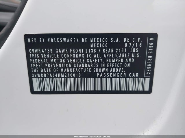 Volkswagen 1.4 tsi 2017 3VWDB7AJ4HM210019 Image 9