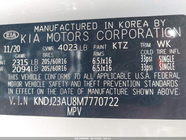 KNDJ23AU8M7770722 KIA mpi nu