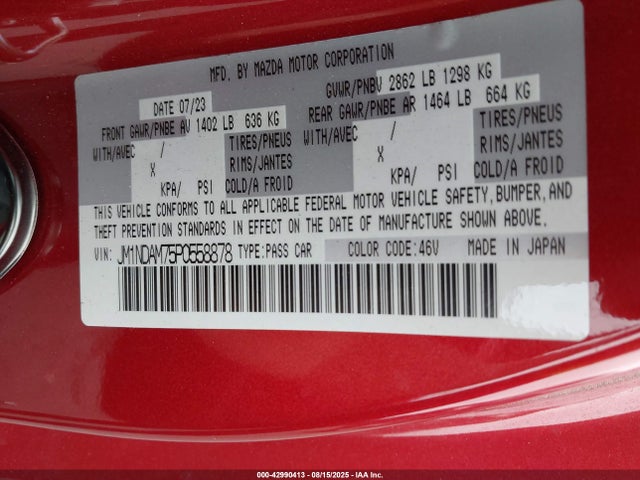 Mazda pe 2023 JM1NDAM75P0558878 Image 9