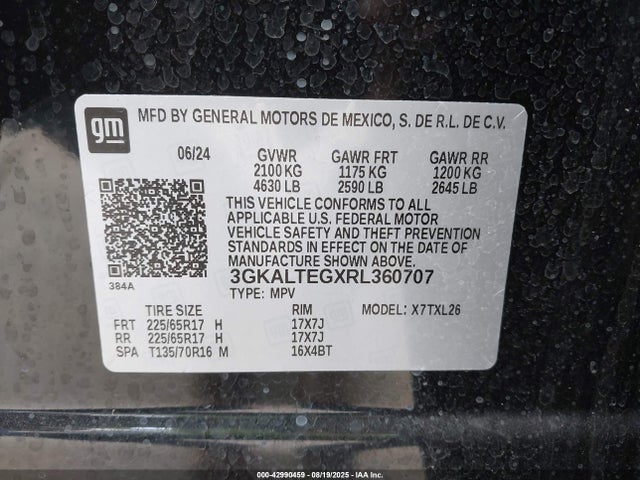 3GKALTEGXRL360707 GMC lsd