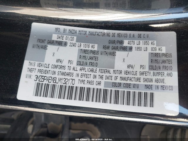 3MZBPAEM8LM132170 Mazda py cylinder deactivation