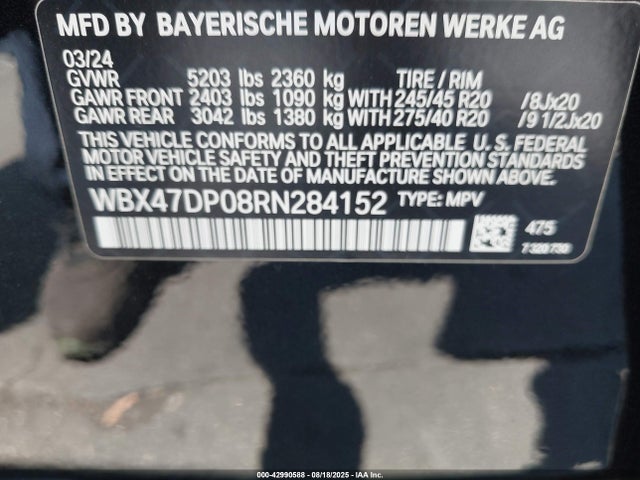 WBX47DP08RN284152 BMW X3