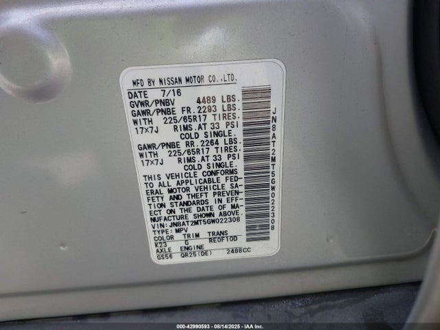 JN8AT2MT5GW022308 Nissan 2016
