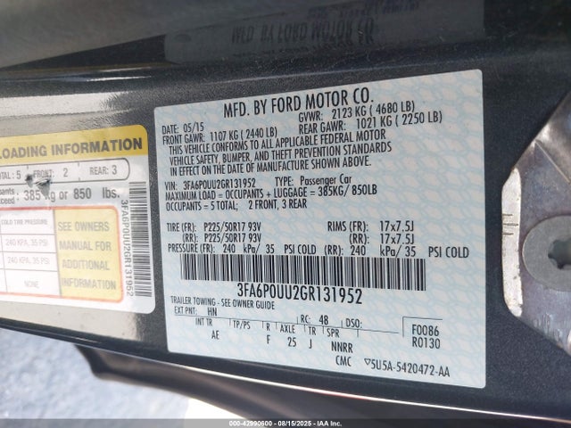 Ford 2016 2016 3FA6P0UU2GR131952 Image 9