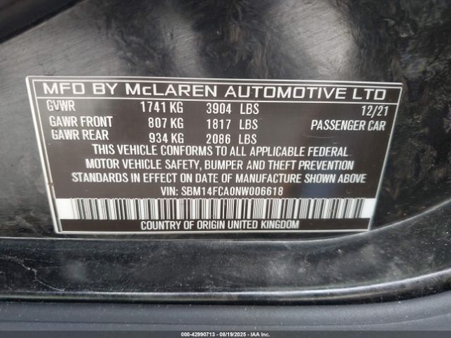 2022 MCLAREN 720S SBM14FCA0NW006618 Photo 8