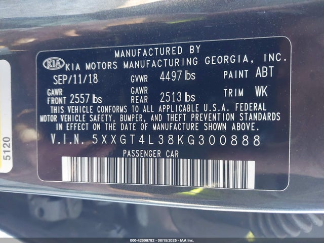 5XXGT4L38KG300888 KIA gdi