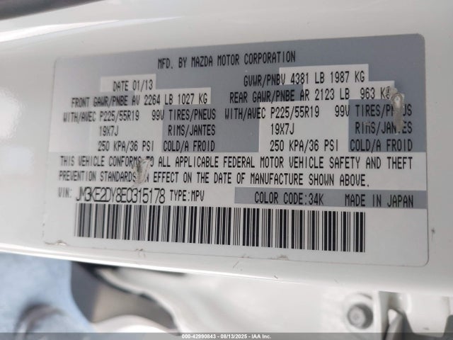 Mazda py 2014 JM3KE2DY8E0315178 Image 9