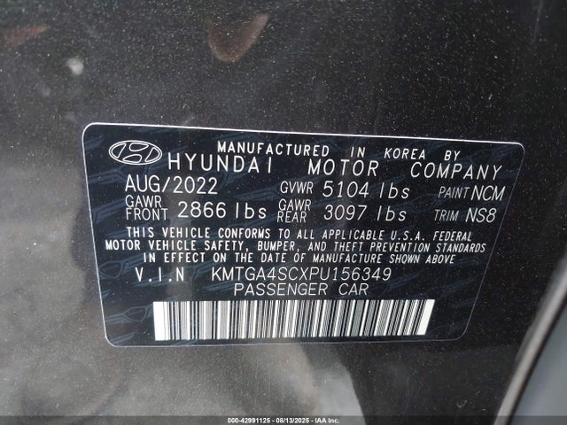 KMTGA4SCXPU156349 Genesis t-gdi theta iii