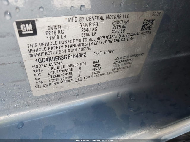 1GC4K0E83GF164862 Chevrolet lml - pti, duramax