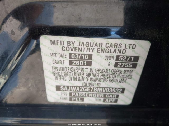 2011 JAGUAR XJ SAJWA2GE7BMV03932 Photo 8