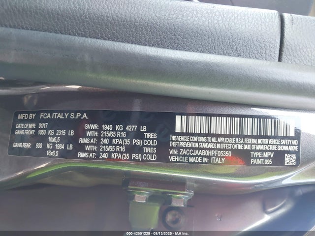 Jeep 2017 2017 ZACCJAAB0HPF05350 Image 9