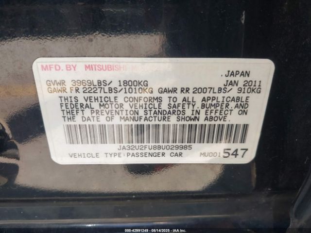 2011 MITSUBISHI LANCER JA32U2FU8BU029985 Photo 8