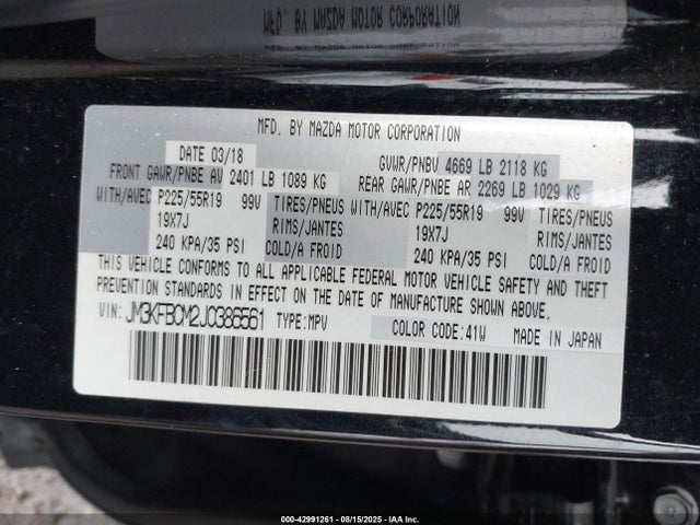 Mazda py cylinder deactivation 2018 JM3KFBCM2J0386561 Image 9