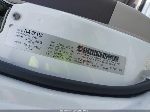 Chrysler Pacifica 2017 2C4RC1BG0HR688436 Image 9