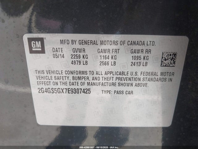 Buick ltg 2014 2G4GS5GX7E9307425 Image 9
