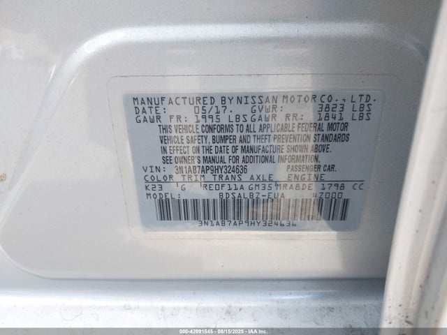 3N1AB7AP9HY324636 Nissan Sentra