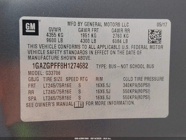 1GAZGPFF8H1274682 Chevrolet l20 - engine flexible fuel, iron