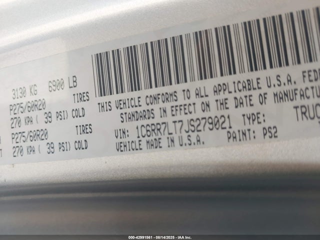 2018 RAM 1500 1C6RR7LT7JS279021 Photo 8