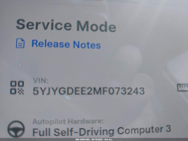 2021 TESLA MODEL Y 5YJYGDEE2MF073243 Photo 8