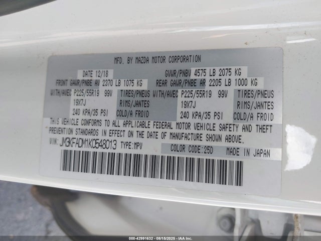 Mazda py cylinder deactivation 2019 JM3KFADM1K0548013 Image 9