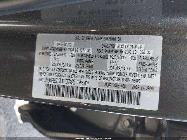 Mazda py 2017 JM3KFBCL7H0107493 Image 9