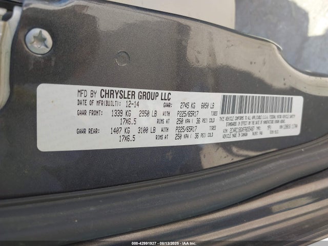 2C4RC1BGXFR655487 Chrysler Town and Country