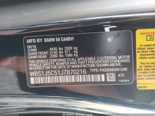 2018 BMW M2 WBS1J5C51J7B70216 Photo 8