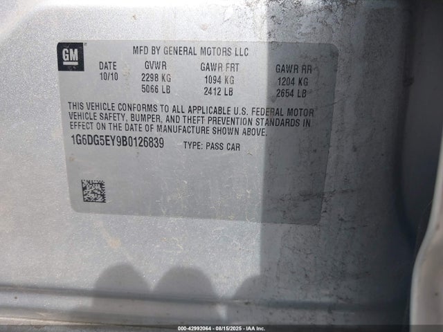 2011 CADILLAC CTS 1G6DG5EY9B0126839 Photo 8