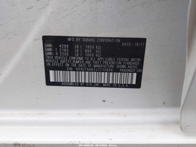 4S3GTAA62J1715856 Subaru 2018