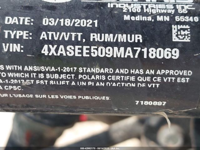 2021 POLARIS SPORTSMAN 4XASEE509MA718069 Photo 9