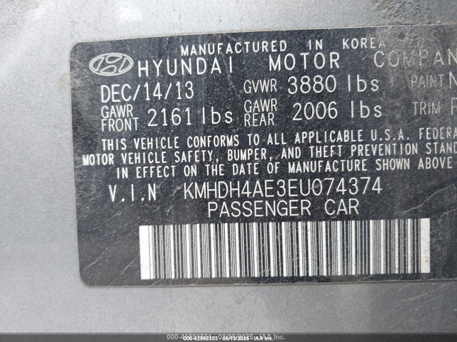 Hyundai dohc mpi nu 2014 KMHDH4AE3EU074374 Image 9