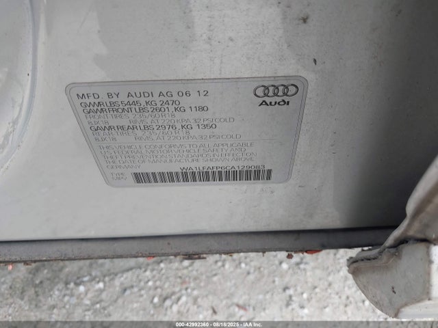2012 AUDI Q5 WA1LFAFP6CA129083 Photo 8