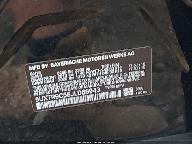2018 BMW X3 5UXTR9C56JLD68943 Photo 8