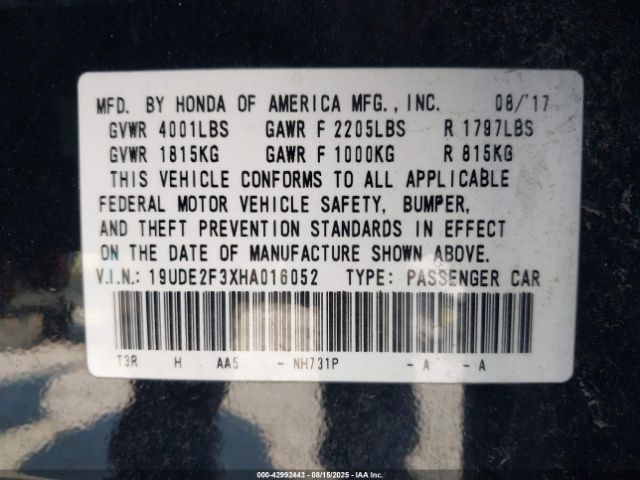 2017 ACURA ILX 19UDE2F3XHA016052 Photo 8