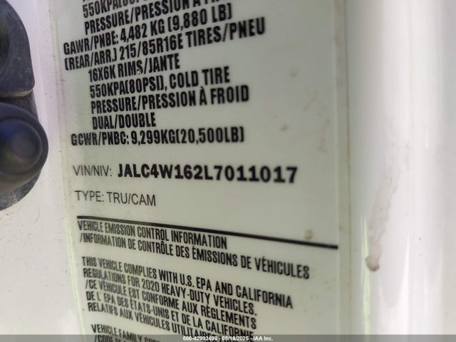 JALC4W162L7011017 Isuzu 4hk1-tc