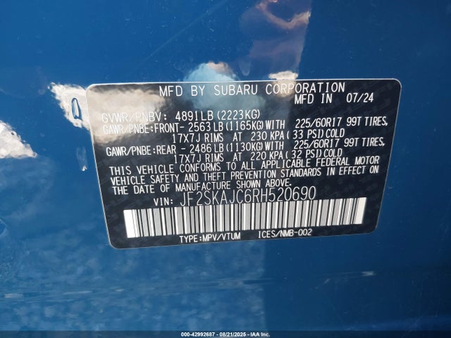 Subaru na u5 2024 JF2SKAJC6RH520690 Image 9