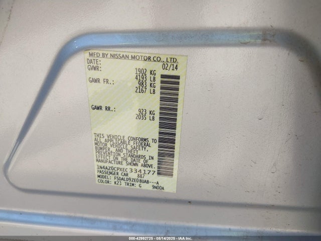 Nissan 2014 2014 1N4AZ0CPXEC334177 Image 9
