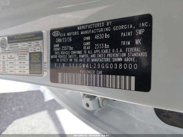 5XXGW4L29GG038000 KIA t-gdi theta ii