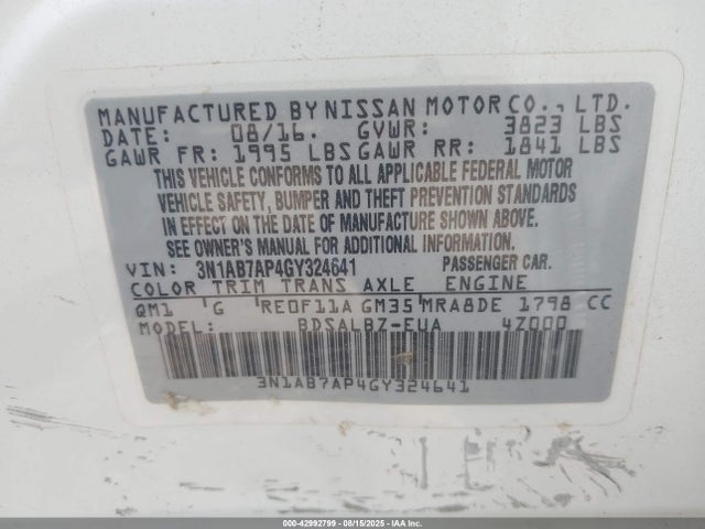 Nissan 2016 2016 3N1AB7AP4GY324641 Image 9